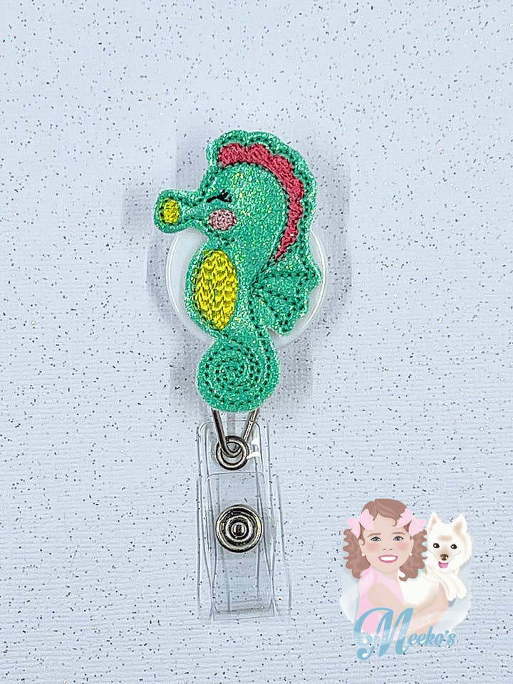 Seahorse Nurse & Teacher Badge Reel Clip Gift for wholesale by Meeko’s Must Haves