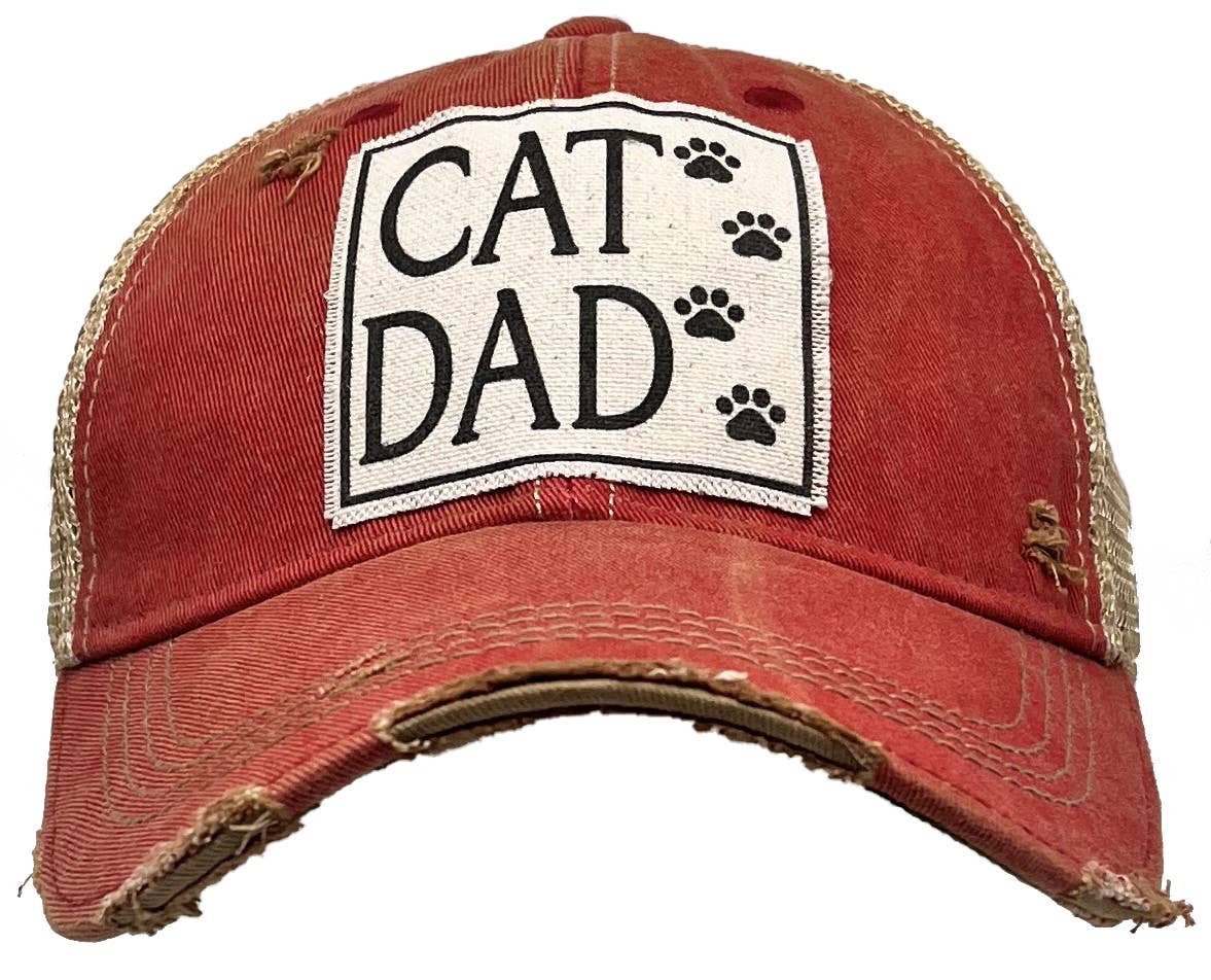 Vintage Life - Wholesale Trucker Hat - Men's - Cat Dad Distressed Trucker Hat Baseball Cap0