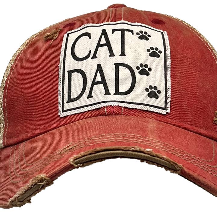 Vintage Life - Wholesale Trucker Hat - Men's - Cat Dad Distressed Trucker Hat Baseball Cap0
