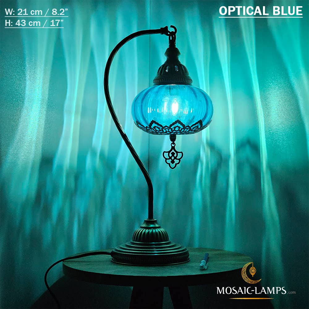 Mosaic Lamps - Vente Lampes d'appoint/de bureau - Lampe de table en verre clair à col de cygne, 8 modèles différents - Ottoman Gooseneck9
