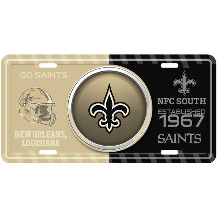 New Orleans Saints Bullseye License Plate for wholesale by Signs 4 Fun