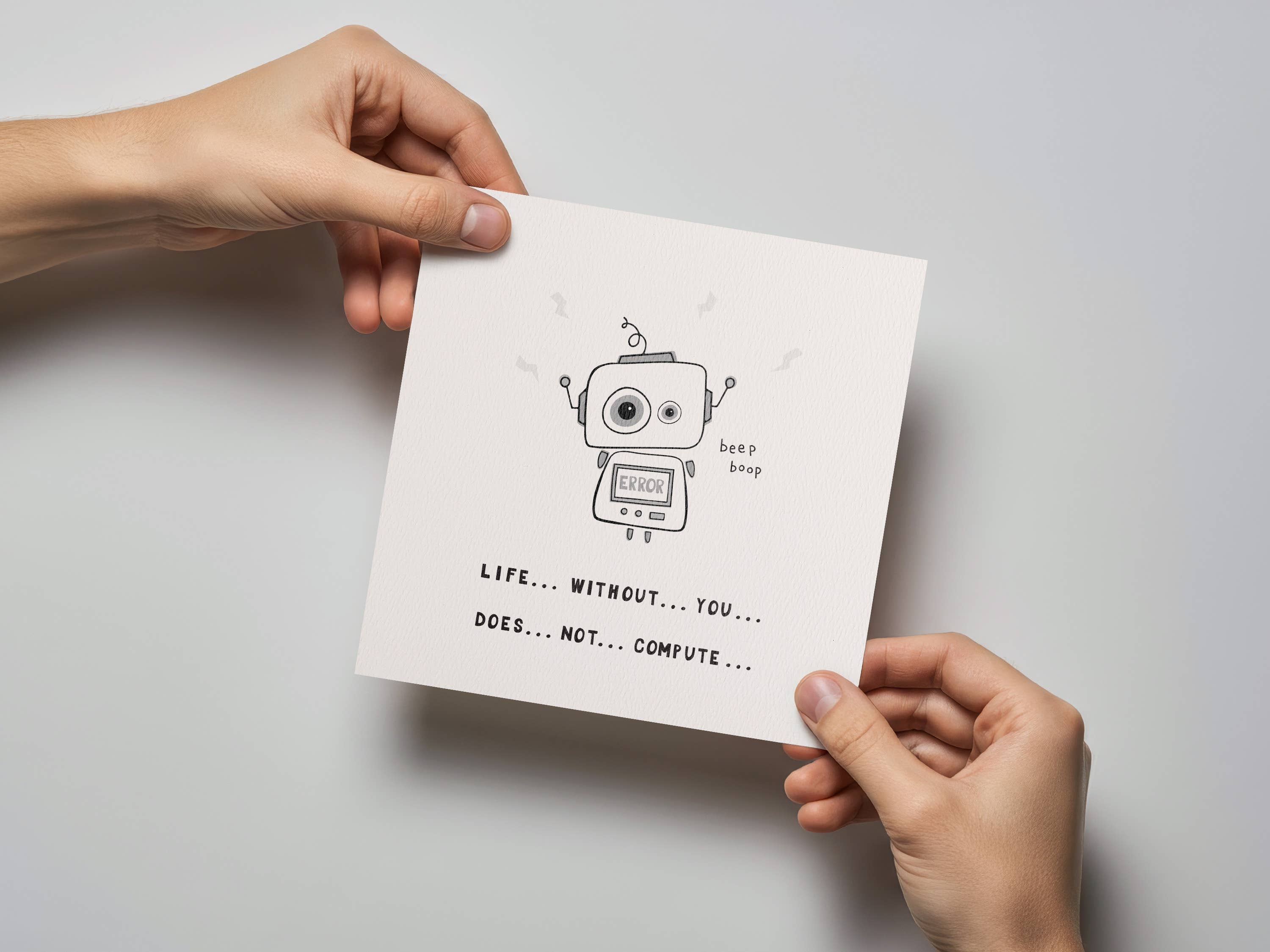 Kwohtations - Vente Cartes de déclaration d'amour - Carte de Saint-Valentin pour robot : La vie sans toi ne se calcule pas2