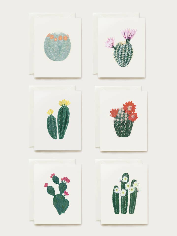 Flowering Cacti Series Assorted Card Set for wholesale by Our Heiday