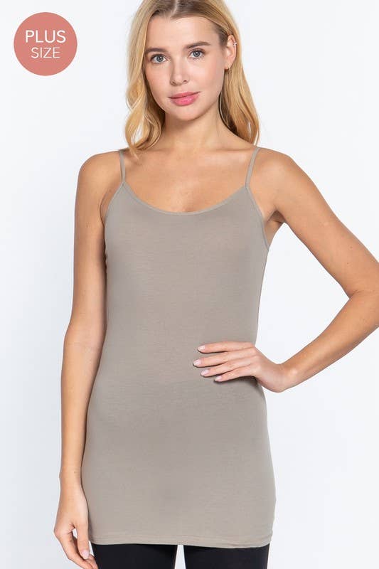 Active Basic | Active USA - Vente Caraco – femme - [GRANDE TAILLE] Camisole Basique avec Bretelles Spaghetti Réglables24