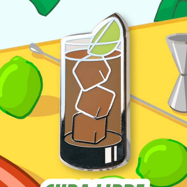 Classic Cuba Libre Cocktail Pin for wholesale by Cocktail Critters