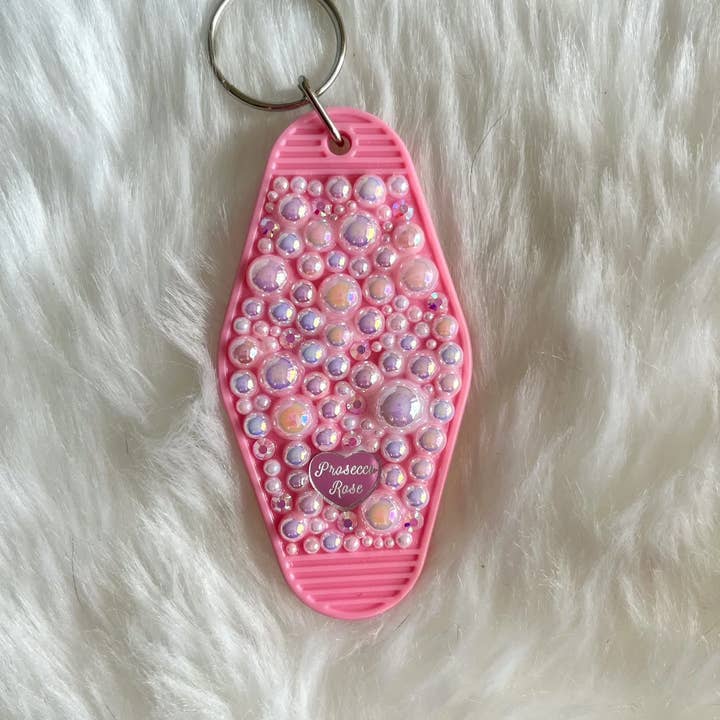 Prosecco Rose Boutique – Großhandel Schlüsselanhänger – Damen – Pink Perl-Motel-Schlüsselanhänger