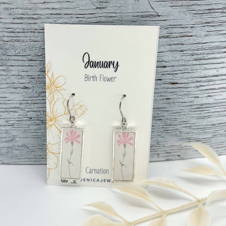 Jenica Jewelry - Wholesale Dangle Earrings - Birth Flower Earrings- Multiple Options14