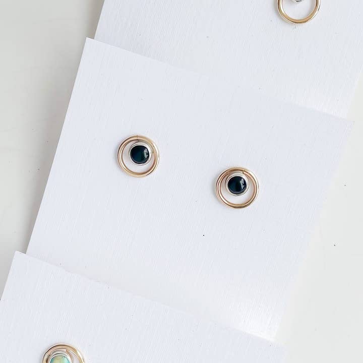 Sun & Selene - Wholesale Knopjes/oorstekers - LUNA STUDS - ZWARTE ONYX4