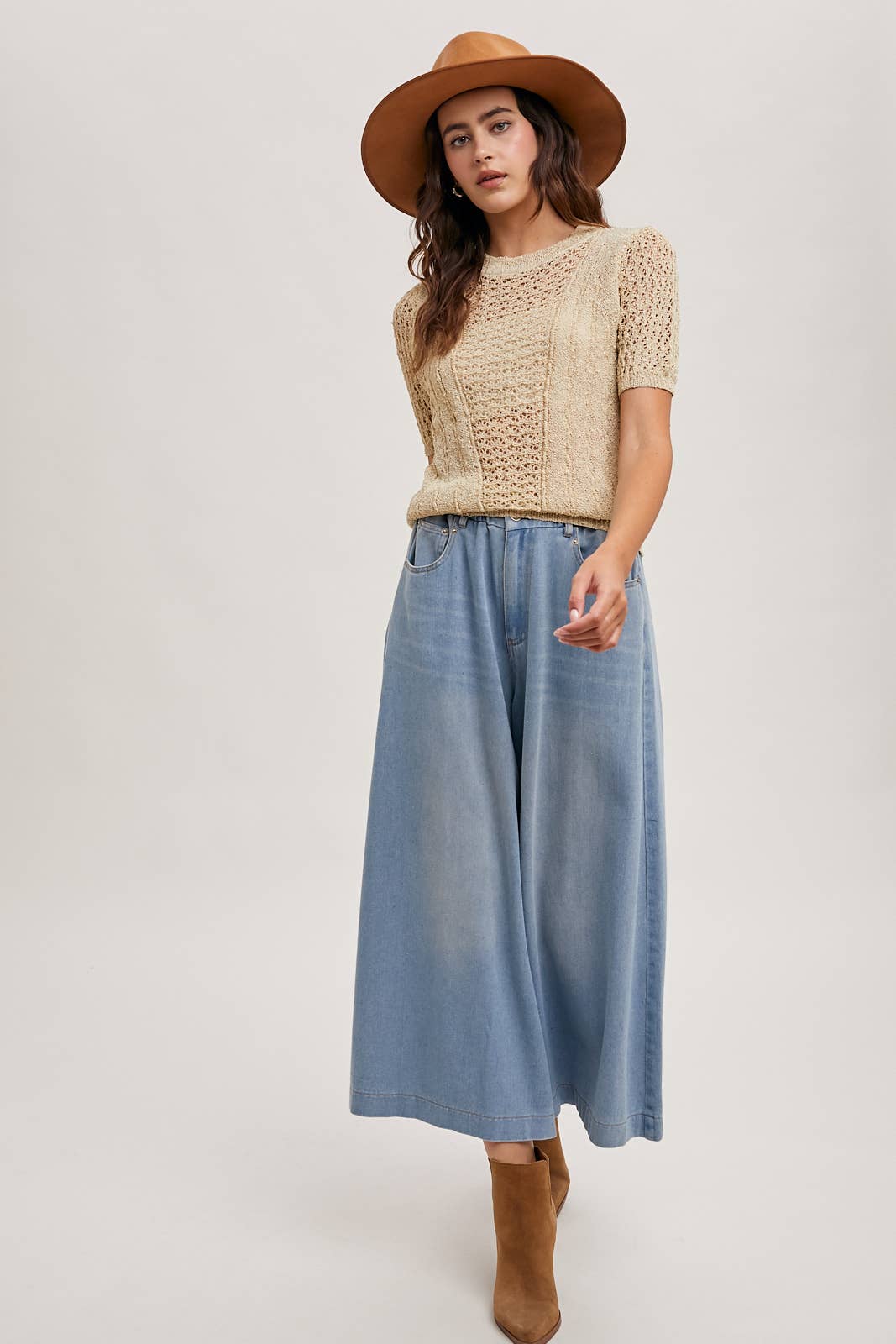 Bluivy – calças de ganga - Mulher por atacado – JEANS JEANS COM PERNAS LARGAS6