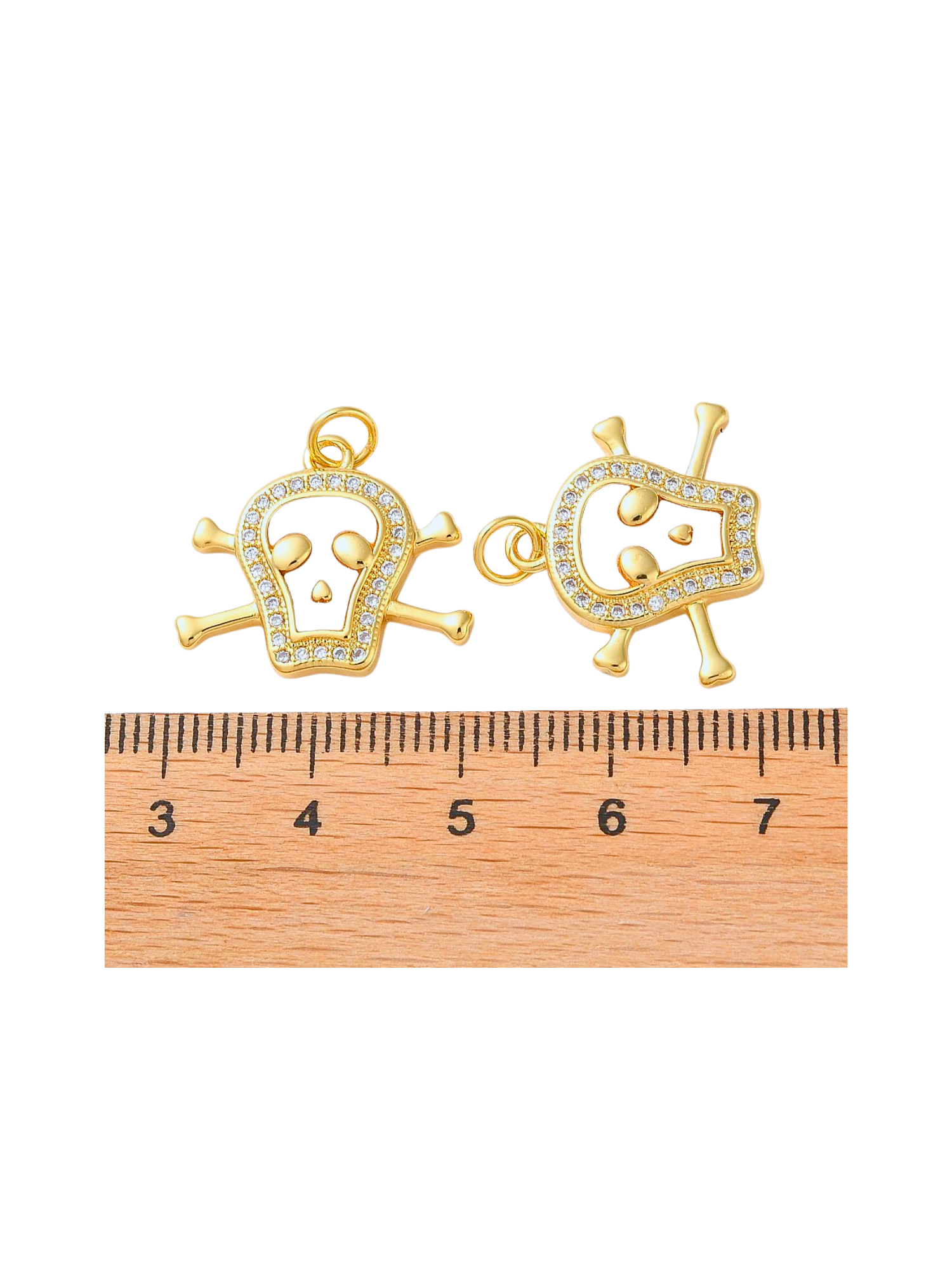 The Charm Bar Company - Vente Breloques/médailles personnalisées - *Crâne orné d'or et de perles2