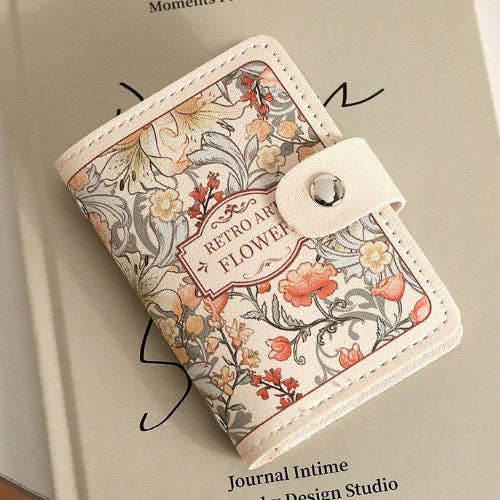 Dipped Shop - Vente Porte-cartes – femme - Étuis à Cartes en Cuir Vintage à Motifs Floraux DP25C6531