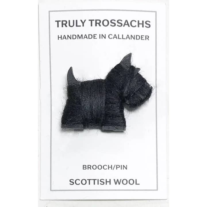 Broche chien Scottie en laine écossaise pour la vente par Truly Trossachs
