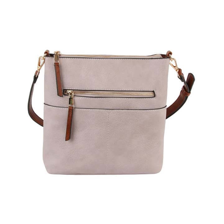 Handbag Factory Corp - Wholesale Crossbody Bag - Women's - Daily leather front zipper crossbody bag
