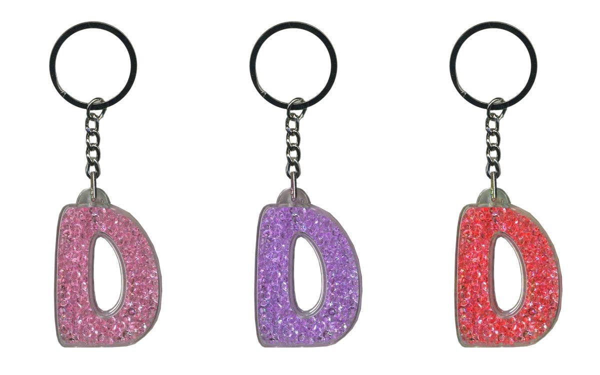 Instant Gifts International – wholesale Keychain – Women's – Itzy Glitzy Keyrings - Initial Letters3