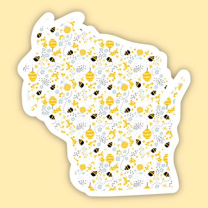 Autocollant État des abeilles du Wisconsin pour la vente par The State Stickers