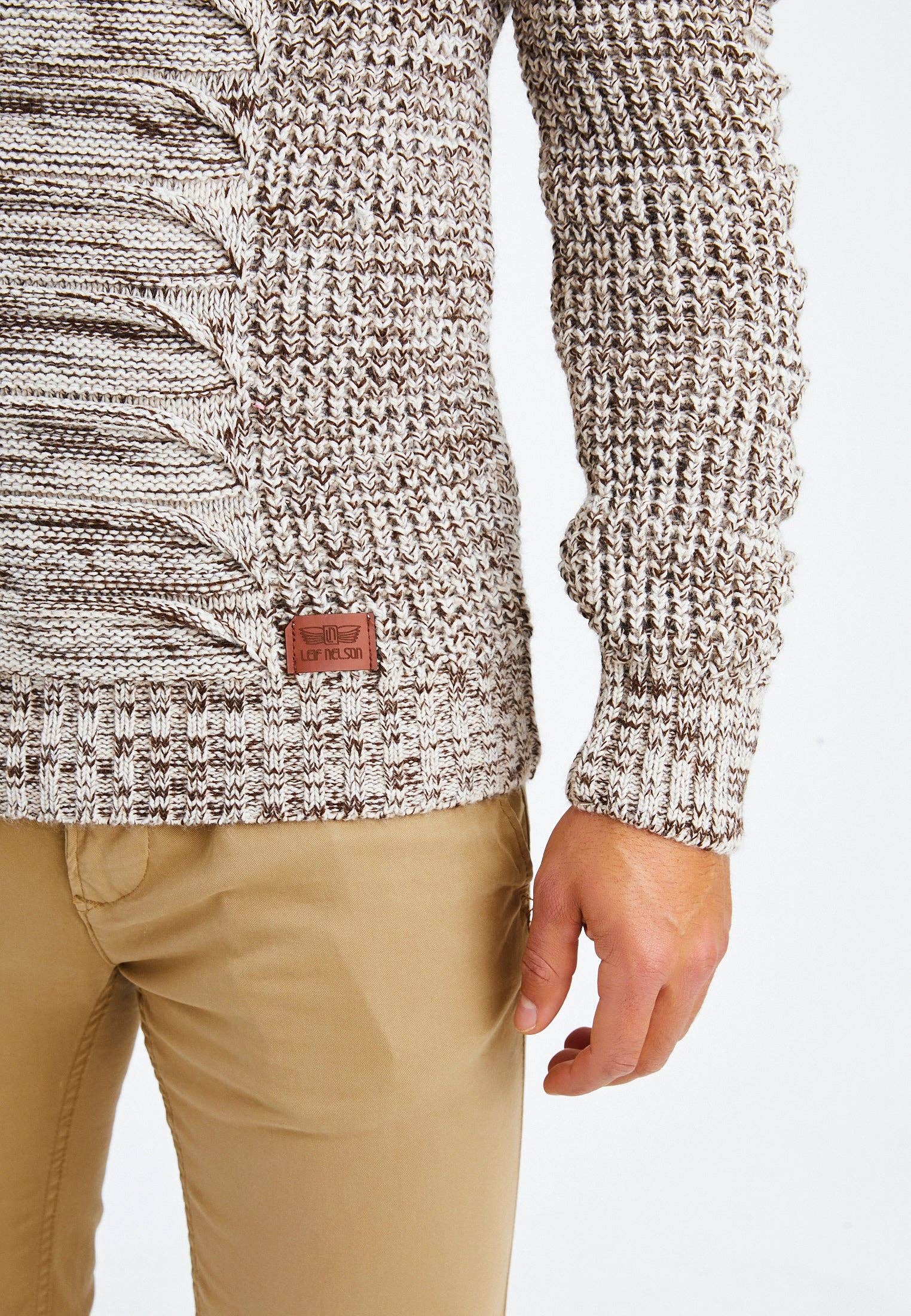 Leif Nelson GmbH - Wholesale Knit Sweater - Men's - Men's Knit Sweater Chunky Knit Shawl Collar LN-557536