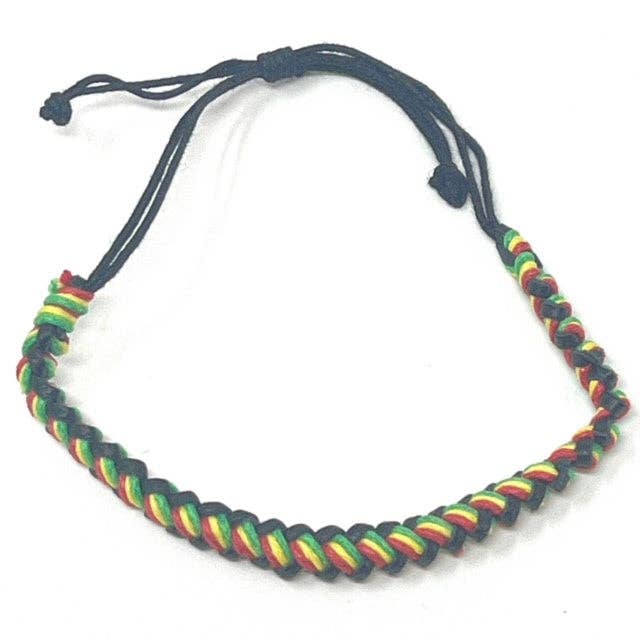 The Perfect Gift Shop UK Limited – wholesale Woven/braided bracelet – Rasta Caribbean Black Green Red Yellow Tie Up Wristband Brac0