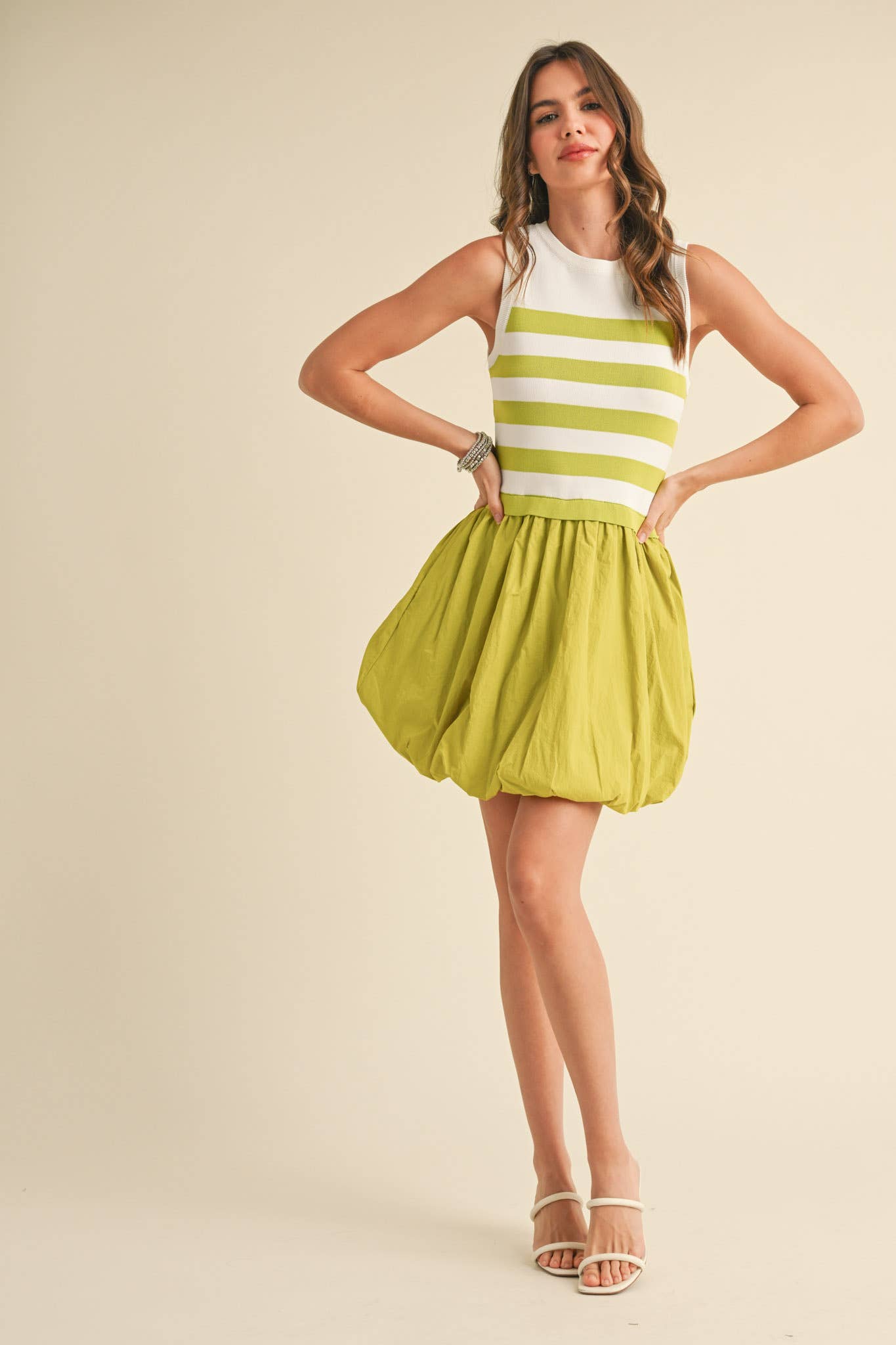 &MERCI – Vestido - Mulher por atacado – VESTIDO MINI COM BAINHA BOLHA EM MÍDIA MISTA MDR371033