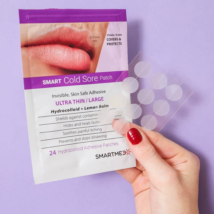 SMARTMED - Wholesale Bandaids/Bandages - Smart Cold Sore Large Treatment Patch with Lemon Balm Clear6
