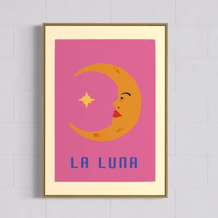 La Luna Celestial Retro Print for wholesale by Little Egret Design