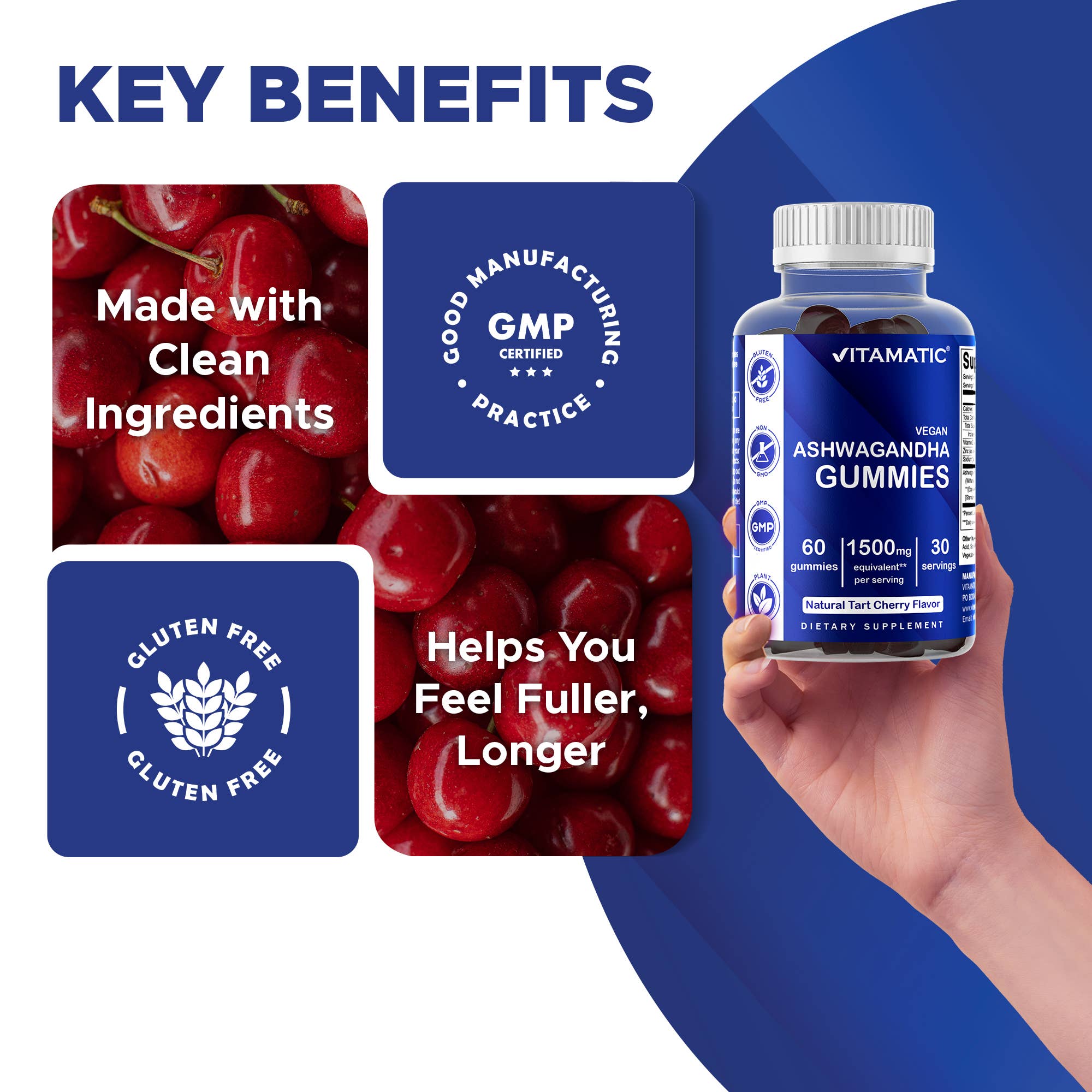 Vitamatic - Wholesale Oral Supplement/Vitamin - Vitamatic | Ashwagandha 1500mg | 60 Vegan Gummies1