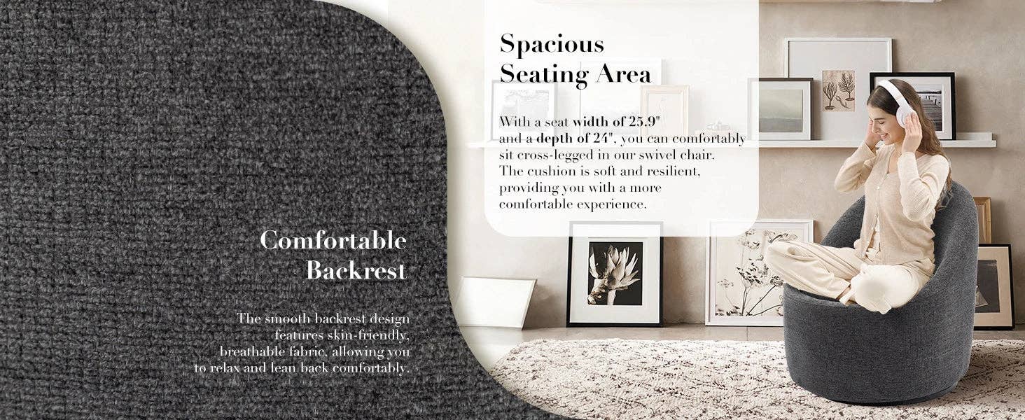 BlakOutlet – wholesale Stol – Set med 2, 360 graders svängbara mysfåtöljer med dold förvaring7