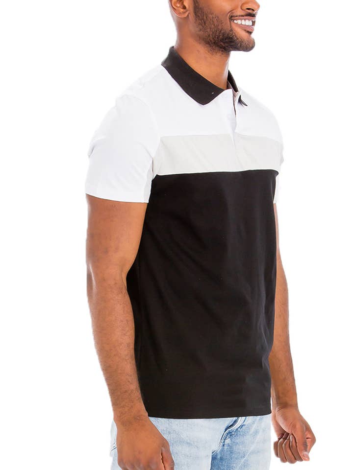 WEIV - Wholesale Polo - Men's - Three Color Short Sleeve Polo Shirt1