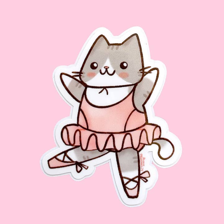 Pegatina de vinilo de Ballet Cat para venta al por mayor de Brave Moonman