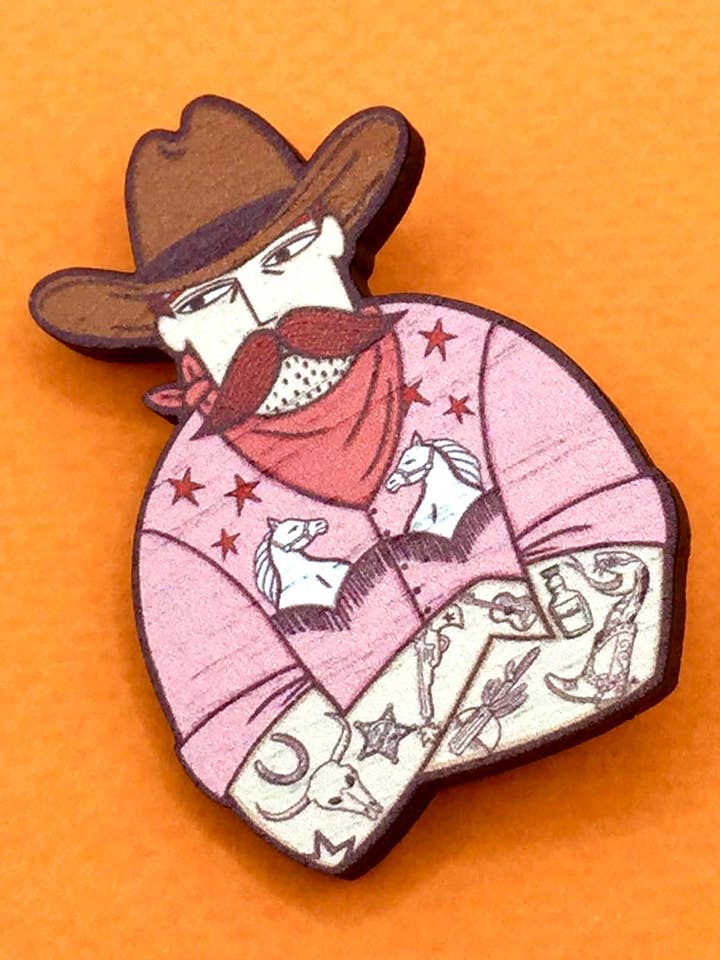 Broche en forme d'épingle Cowboy pour la vente par Su Owen