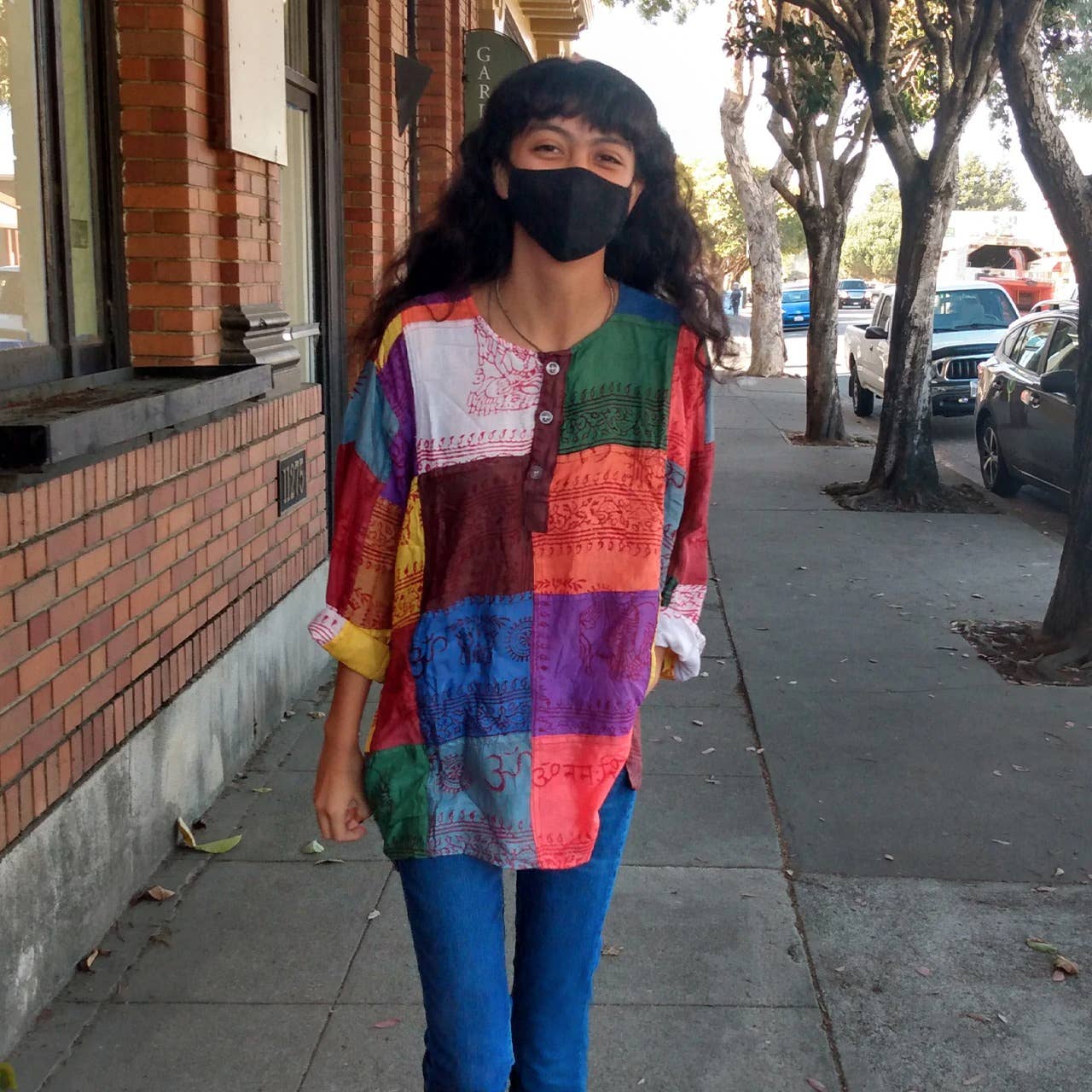 Jayli Clothing – wholesale Tunic – Women’s – Patchwork Rayon Prayer Long Sleeve Shirt, Lightweight1