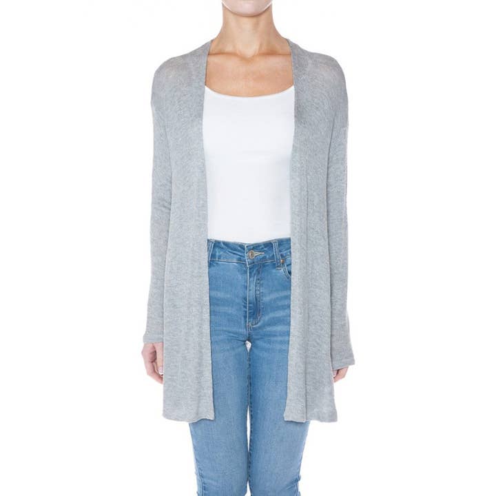 SLUBBED HACCI MIDI LONG SLEEVE DUSTER for wholesale by Timeless