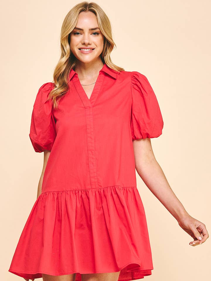 MINIKLÄNNING MED HALSBAND - TOMAT för wholesale av PINCH