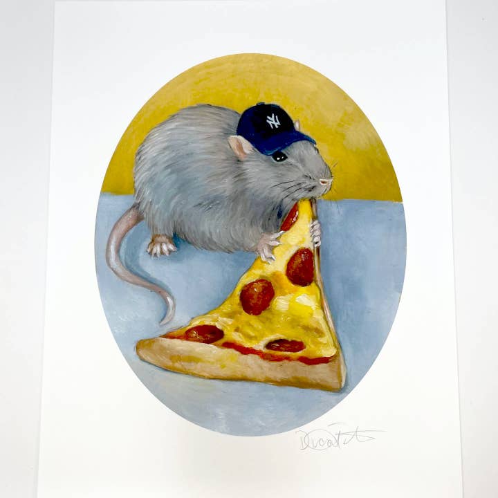 NYC Pizza Rotte Print for engroshandel hos Diana Teeter Art