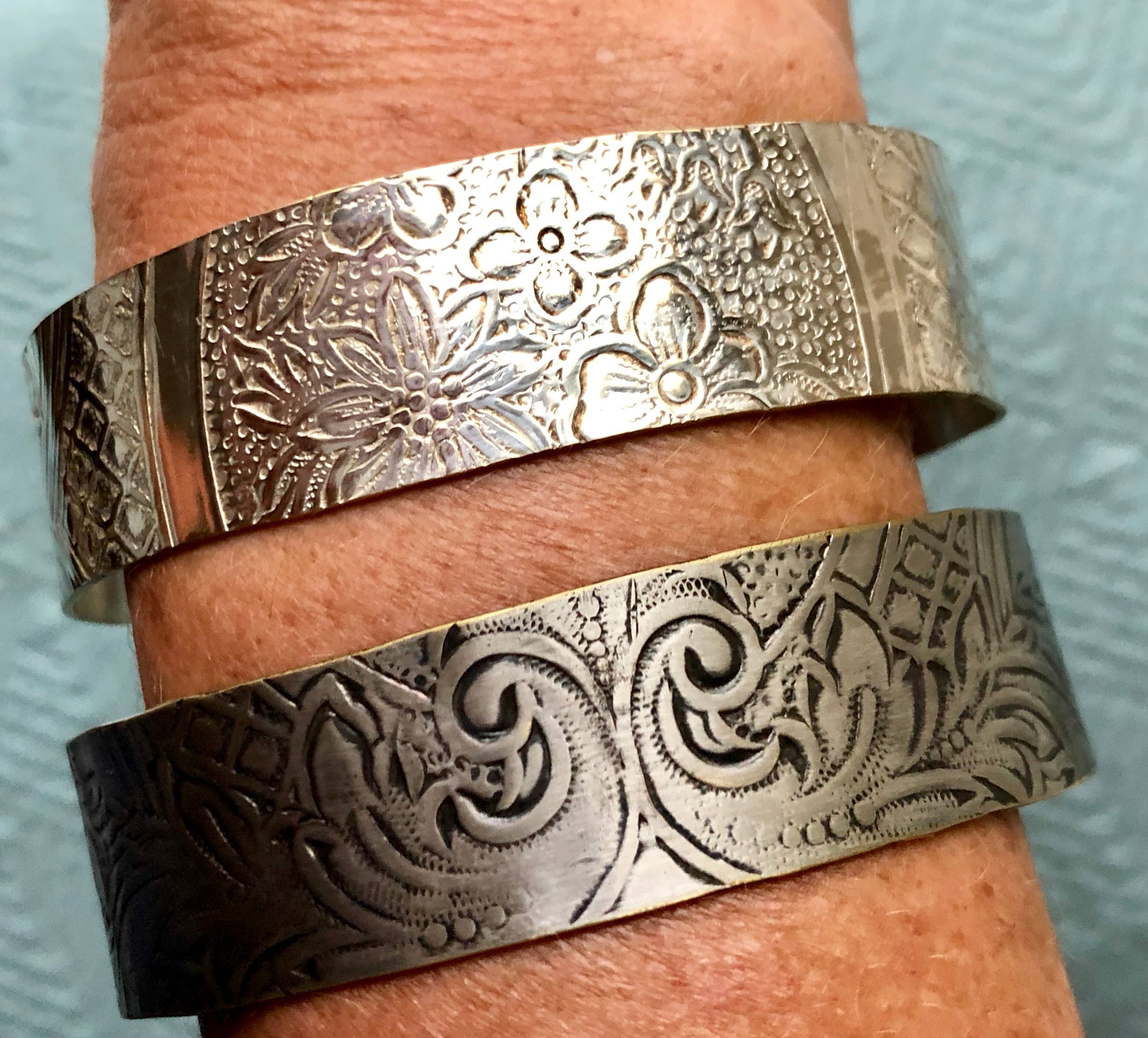 TTE Designs - Wholesale Cuff Bracelet - Repurposed Silver Plated Platter Cuff Bracelet1