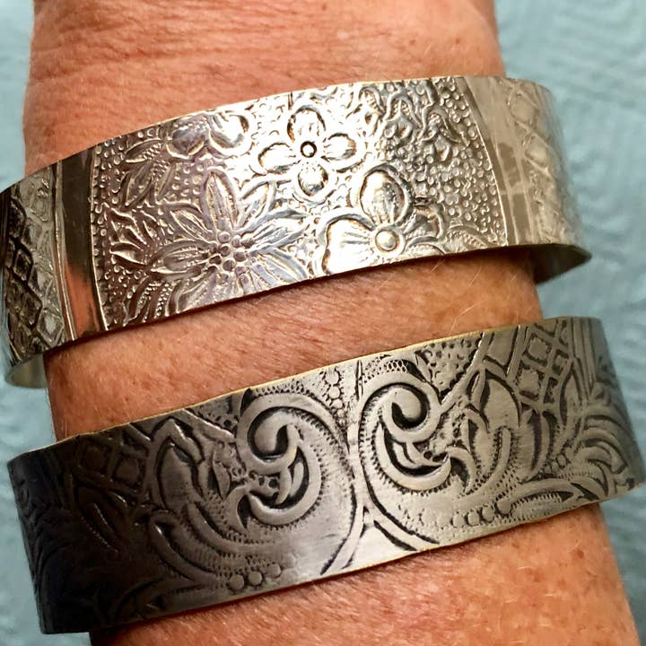 TTE Designs - Wholesale Cuff Bracelet - Repurposed Silver Plated Platter Cuff Bracelet1