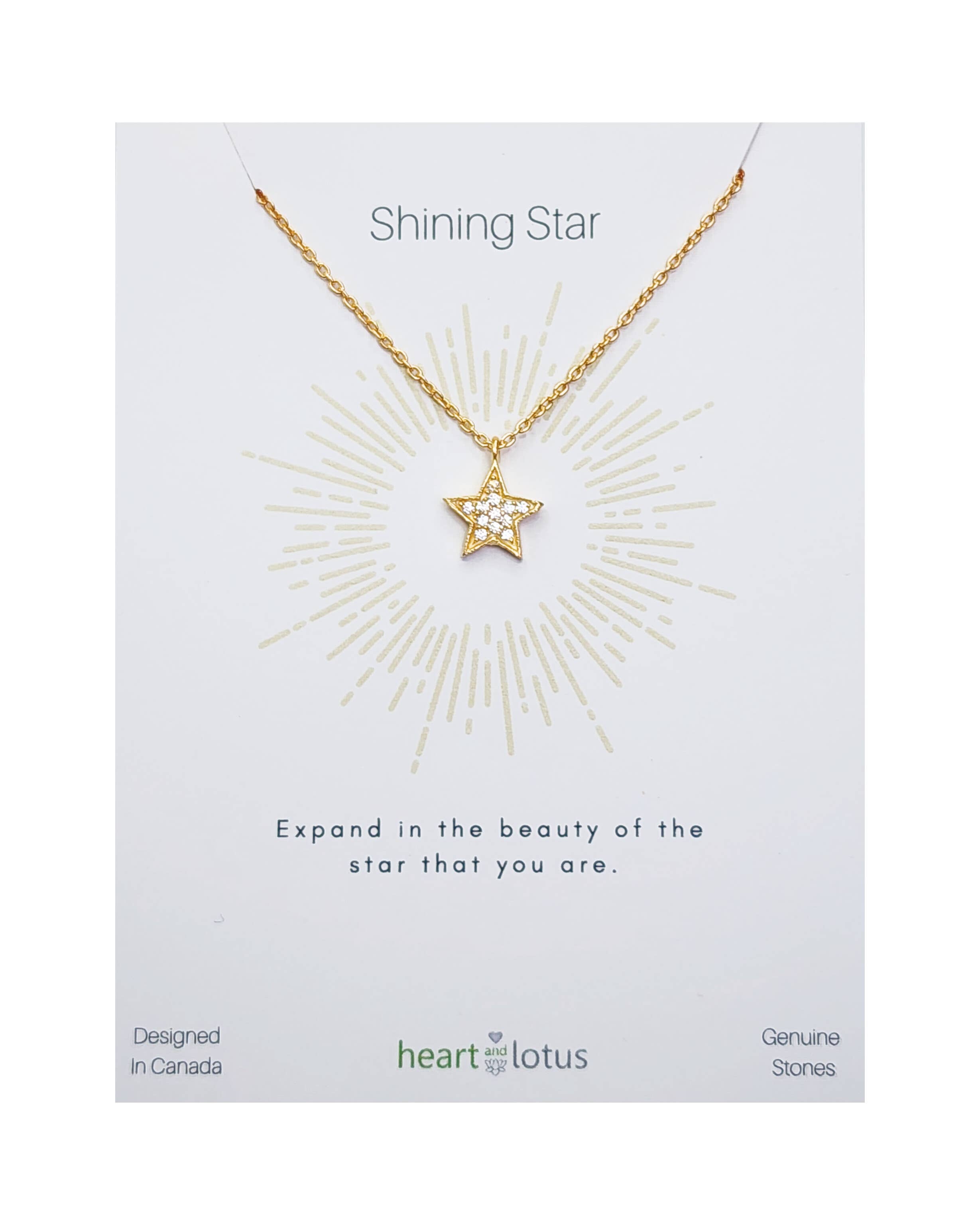 Heart and Lotus Sterling Silver Jewelry - Wholesale Pendant/Charm Necklace - Shining Star Charm Necklace in Gold Vermeil1