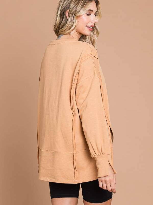Culture Code - Wholesale Tunic - Women's - CFT1934L - ROUND NECK OVERSIZED EXPOSED SEAM TOP2