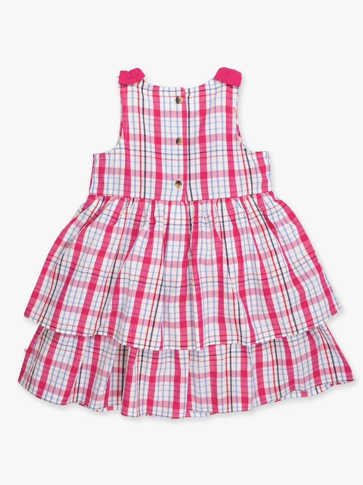 Multi Color Girls Adley Plaid Woven Bow Jumper Dress
for wholesale on Faire7