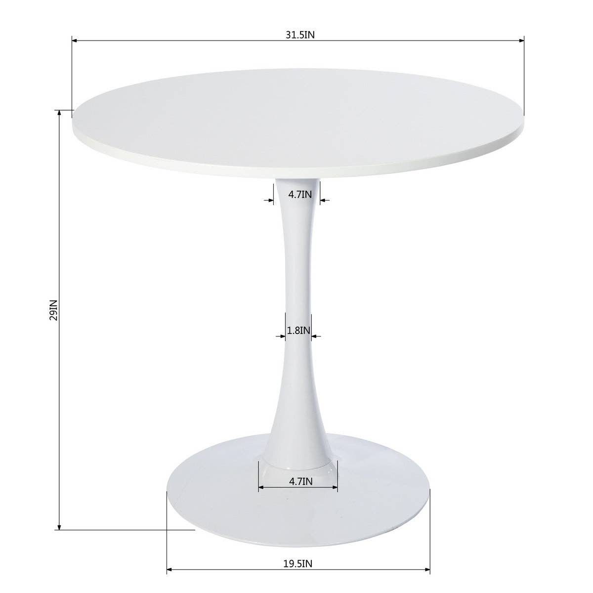 39F Inc. - Vente Tables d'appoint - Table à manger ronde blanche de 31,5", table tulipe pour 2 à 4 personnes5