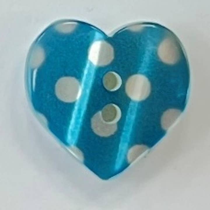 NEMARK - Wholesale Sewing Button/Snap - HEART-SHAPED BUTTON WITH POLKA DOT PRINT