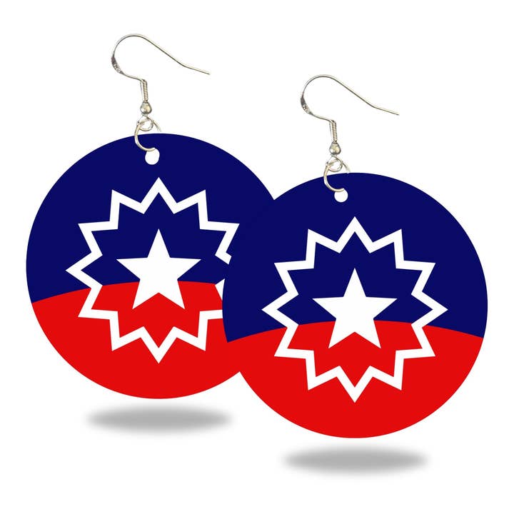 Juneteenth Flag Earrings - 2" Circle for wholesale by The Sankofa Cache