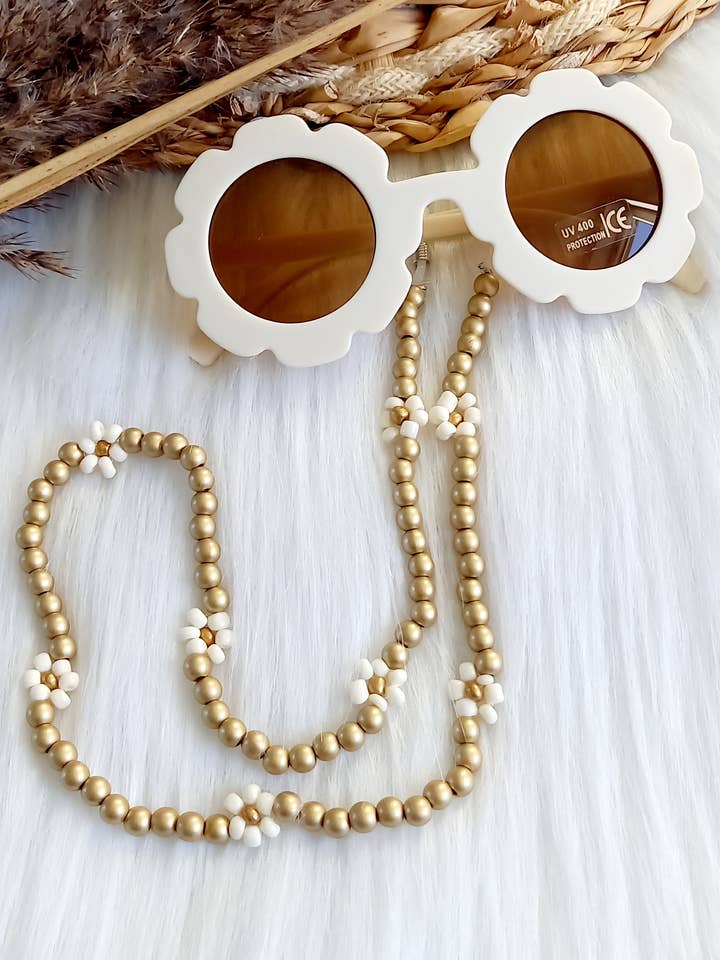 Zonnebrilkoord kids Daisy Goud | kinderzonnebril for wholesale by Happy by Lies