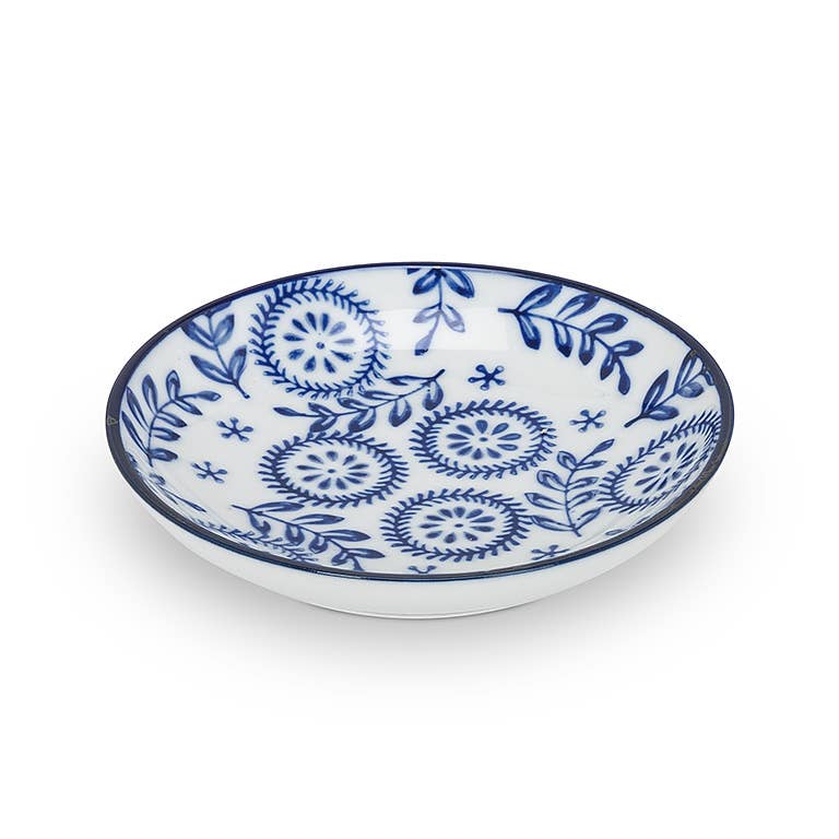 Abbott - Wholesale Decorative Plate/Dish/Bowl - Blu/Wht Rd Shallow Dish-6 Asst-4"D-14685