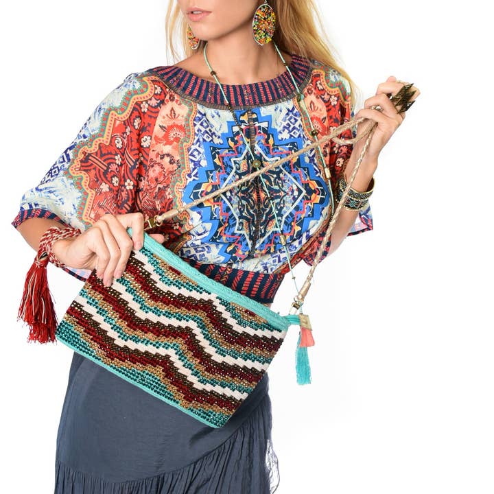 Crystal Wayuu Luxury Clutch for wholesale by LUXCHILAS