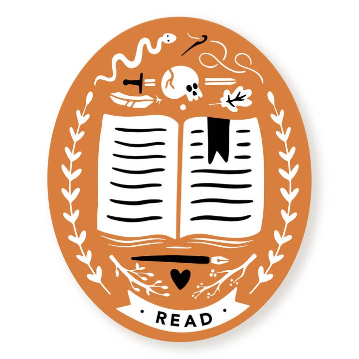 Reader's Club Vinyl Sticker for wholesale by A Fink & Ink