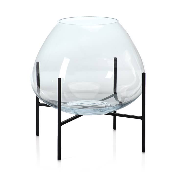 Bali Terrarium Vidro soprado em Suporte por atacado de Zodax