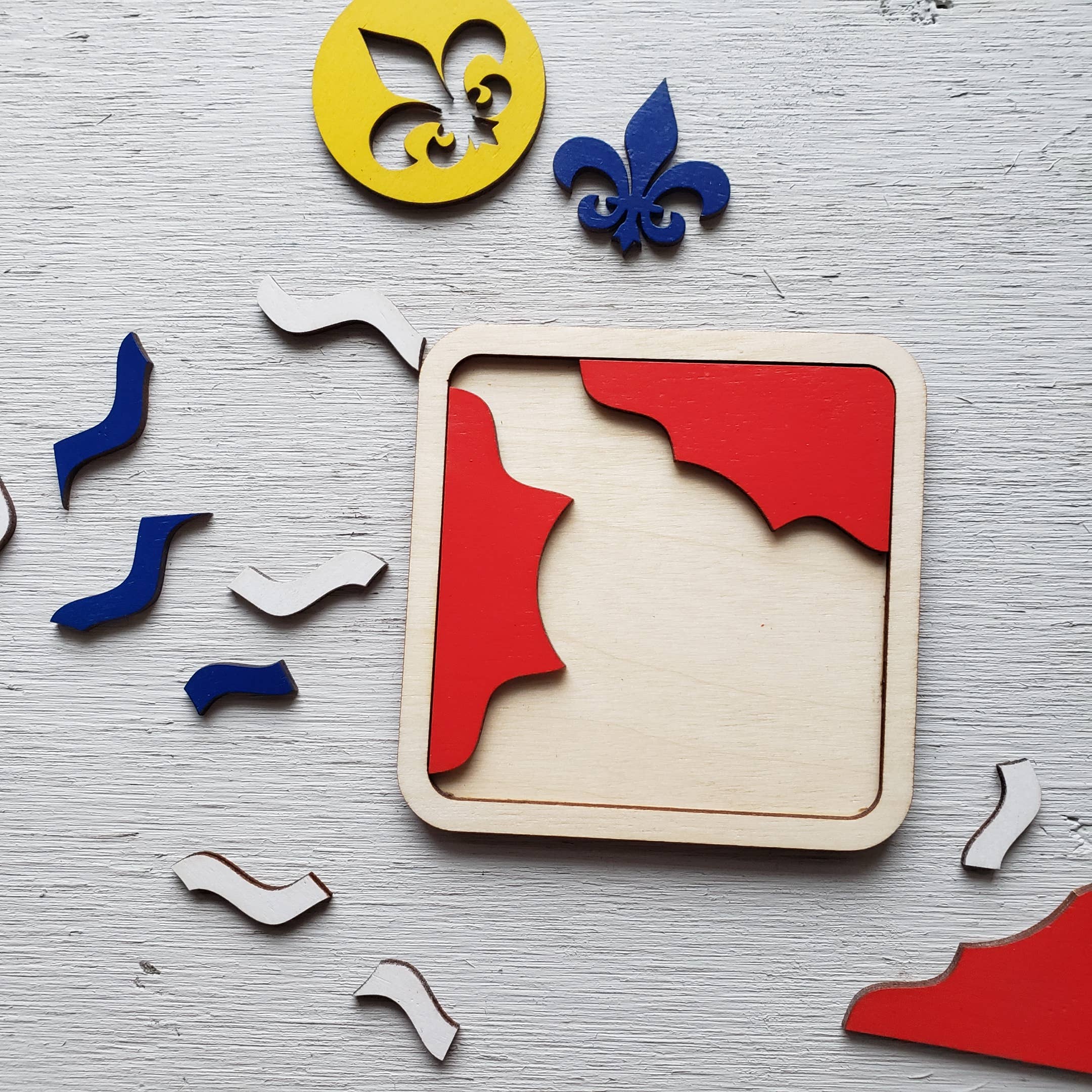 Rose and Peddle - Wholesale Puzzle - Kids - Saint Louis Flag Puzzle Coaster2