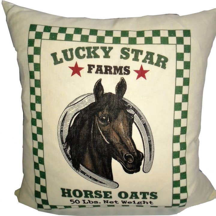 Equestrian / Lucky Star Horse Linen Pillow for wholesale by Ox Bow Decor