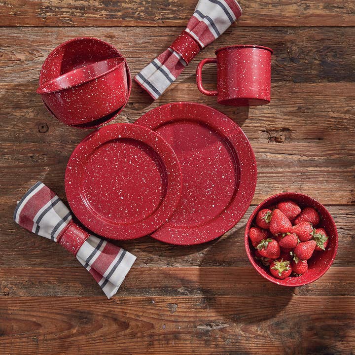 Park Designs - Wholesale Dinner plate - Granite Enamelware Dinner Plate - Red1