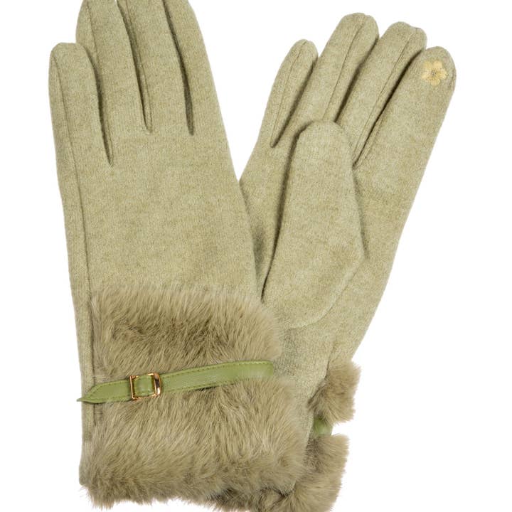 Ole - Vente Gants – femme - Gants à écran tactile en fausse fourrure1